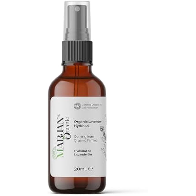 MARJAN ORGANIC 100% ORGANIC LAVENDER HYDROSOL FLORAL WATER 30ML  NATURAL FACE & BODY TONER  GENTLE MIST FOR SKIN, HAIR & DIY BEAUTY  VEGAN, ALCOHOL-FREE & GMO-FREE - Image 1